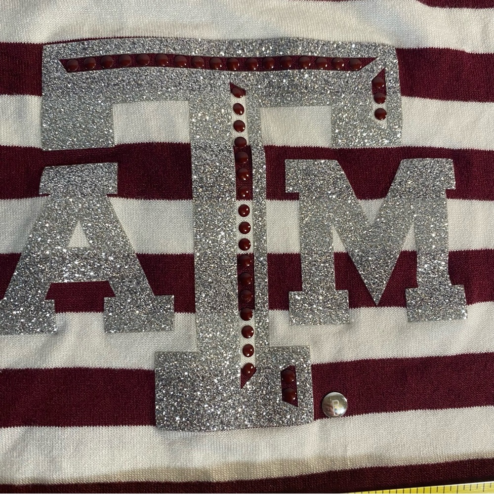 Texas A&M, Meesh & Mia women’s three-quarter sleeve decorative T-shirt